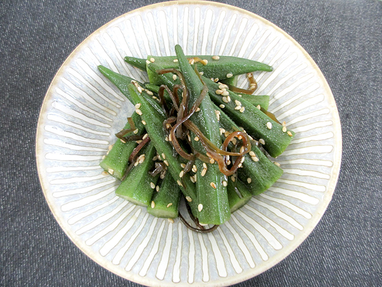 オクラの塩昆布和え