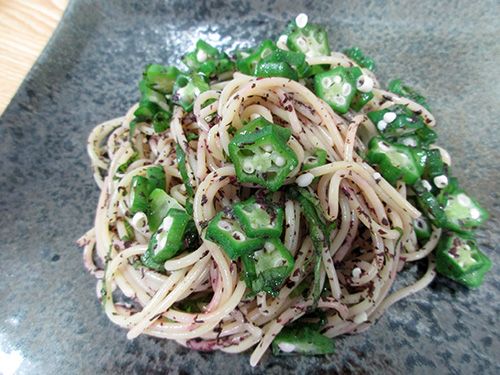 オクラの冷製パスタ