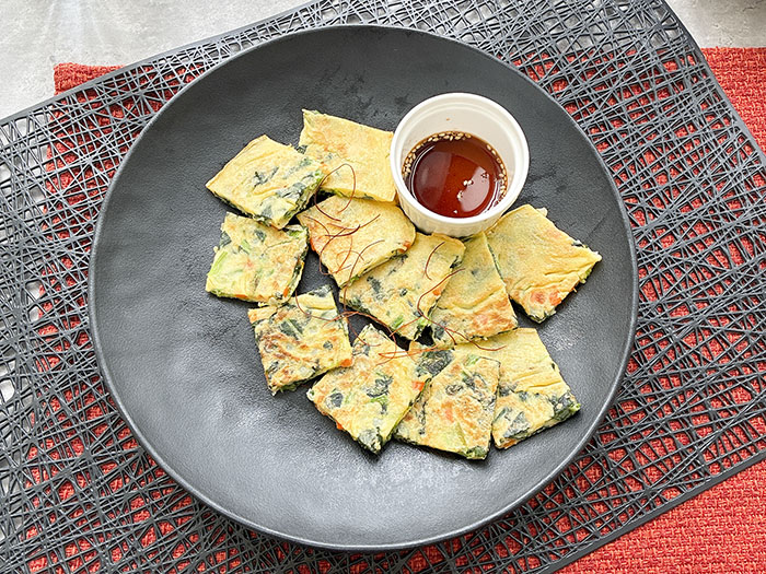 ほうれん草のもちもちチヂミ焼き風