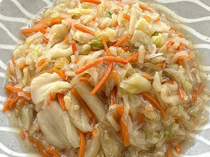 白菜と切り干し大根の柚子餡かけ